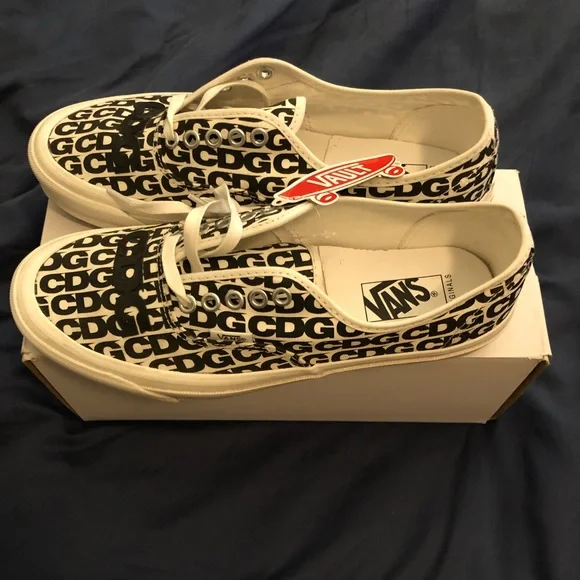 Comme des Garçons x OG Authentic LX ‘CDG Print - Blanc De Blanc’ worn once sz8.5 - Picture 4 of 10